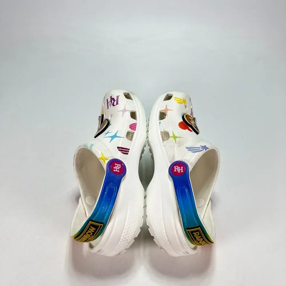 Crocs Classic Rainbow High Clogs White Fashion Dolls Shoes 208117 Youth Size 1